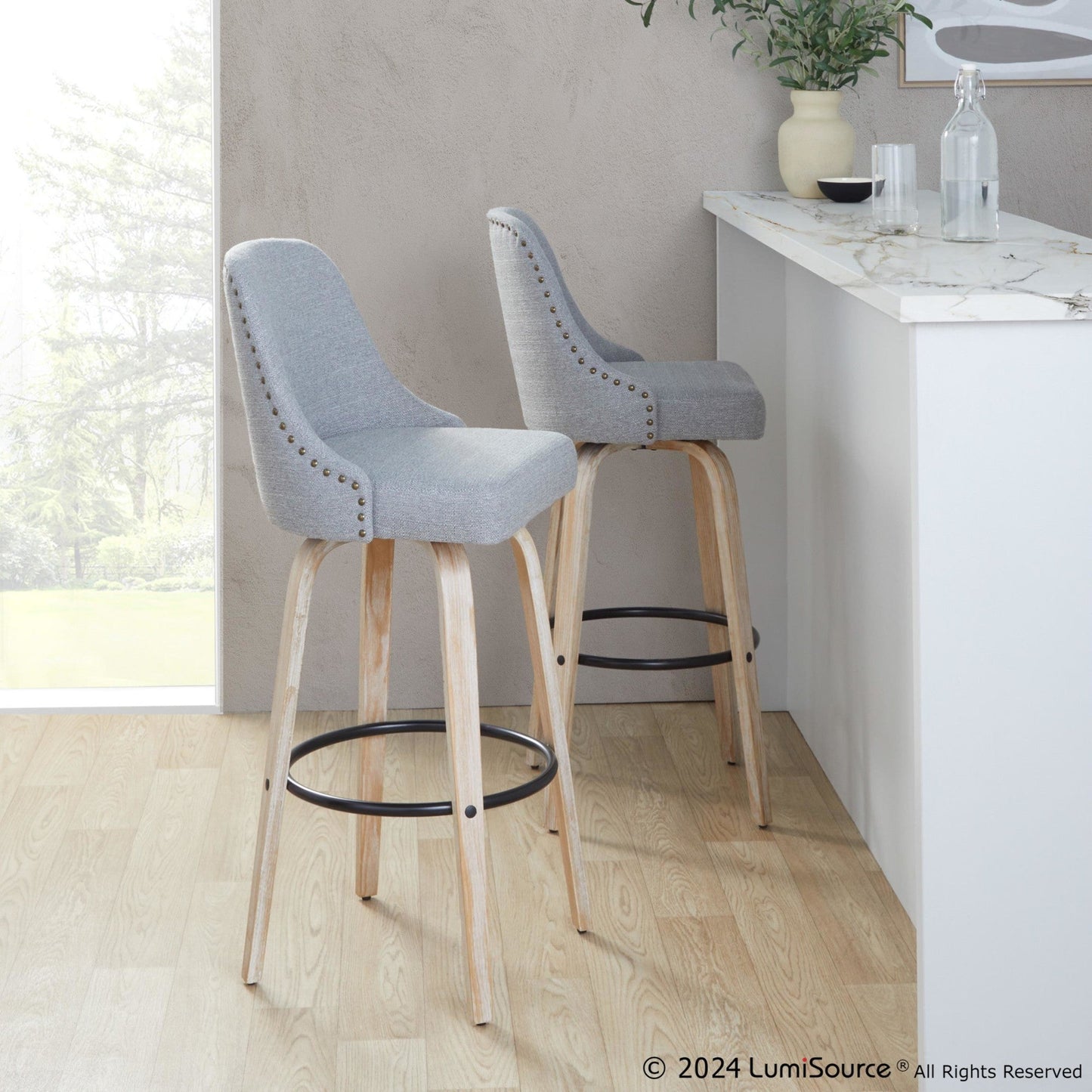 Majestic Office Furniture Marcel 30" Fixed-Height Barstool - Set of 2