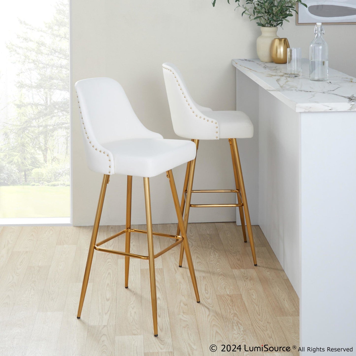 Majestic Office Furniture Marcel 30" Fixed-Height Barstool - Set of 2