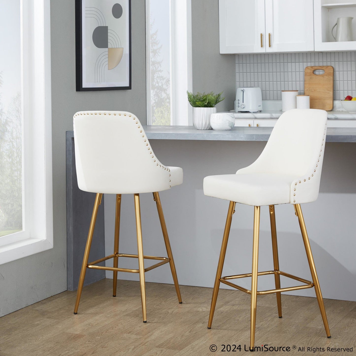 Majestic Office Furniture Marcel 27" Fixed-Height Counter Stool - Set of 2