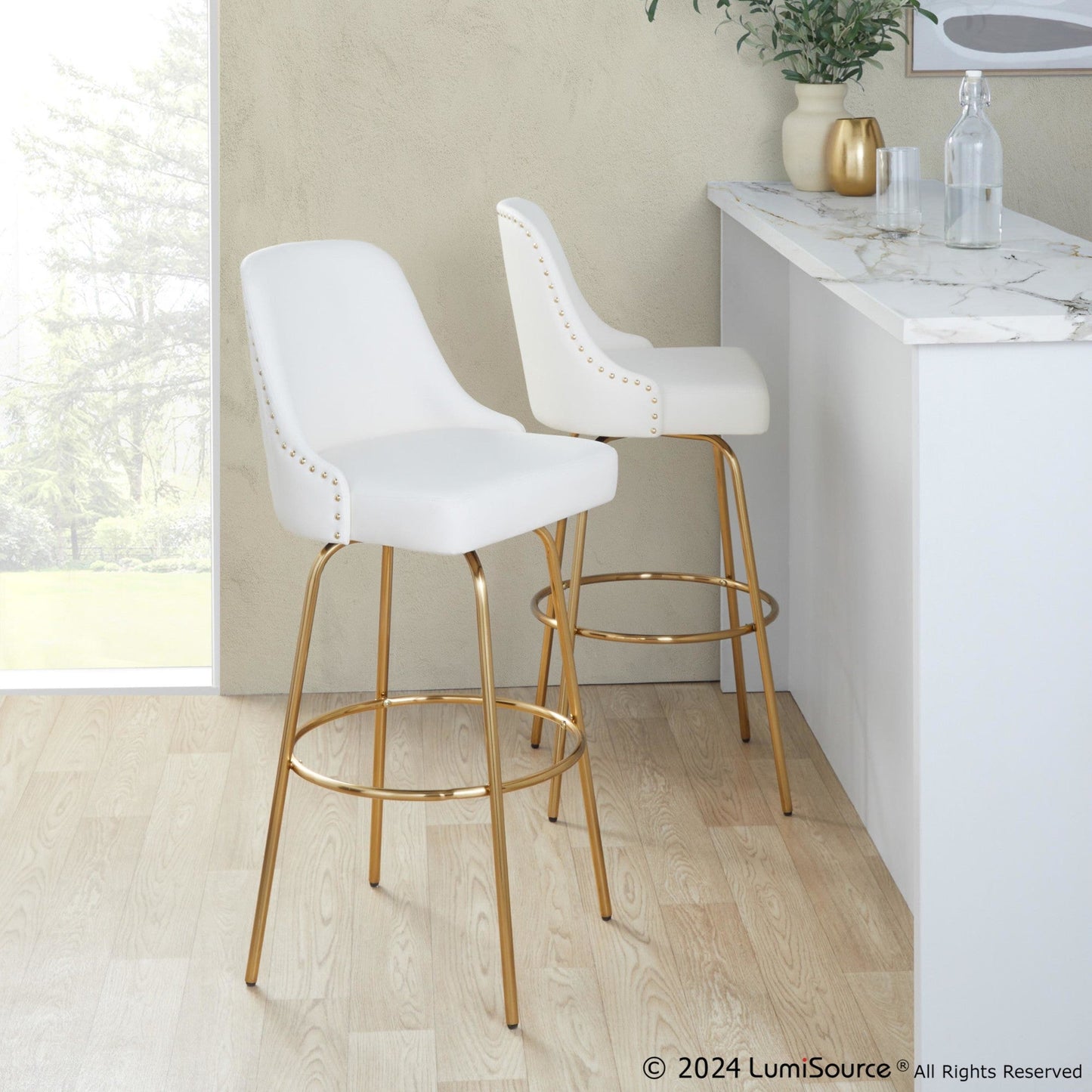 Majestic Office Furniture Marcel 30" Fixed-Height Barstool - Set of 2