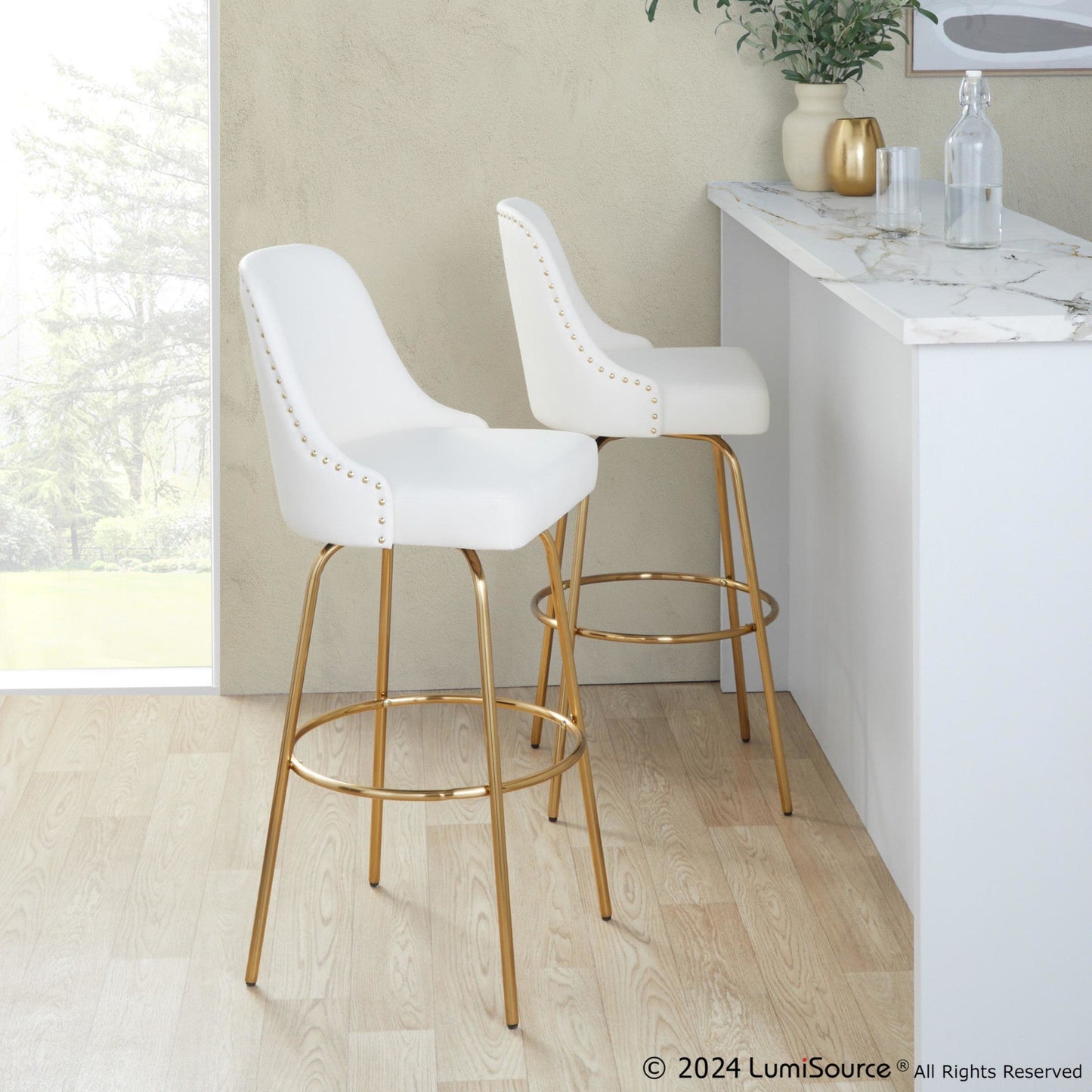 Majestic Office Furniture Marcel 30" Fixed-Height Barstool - Set of 2