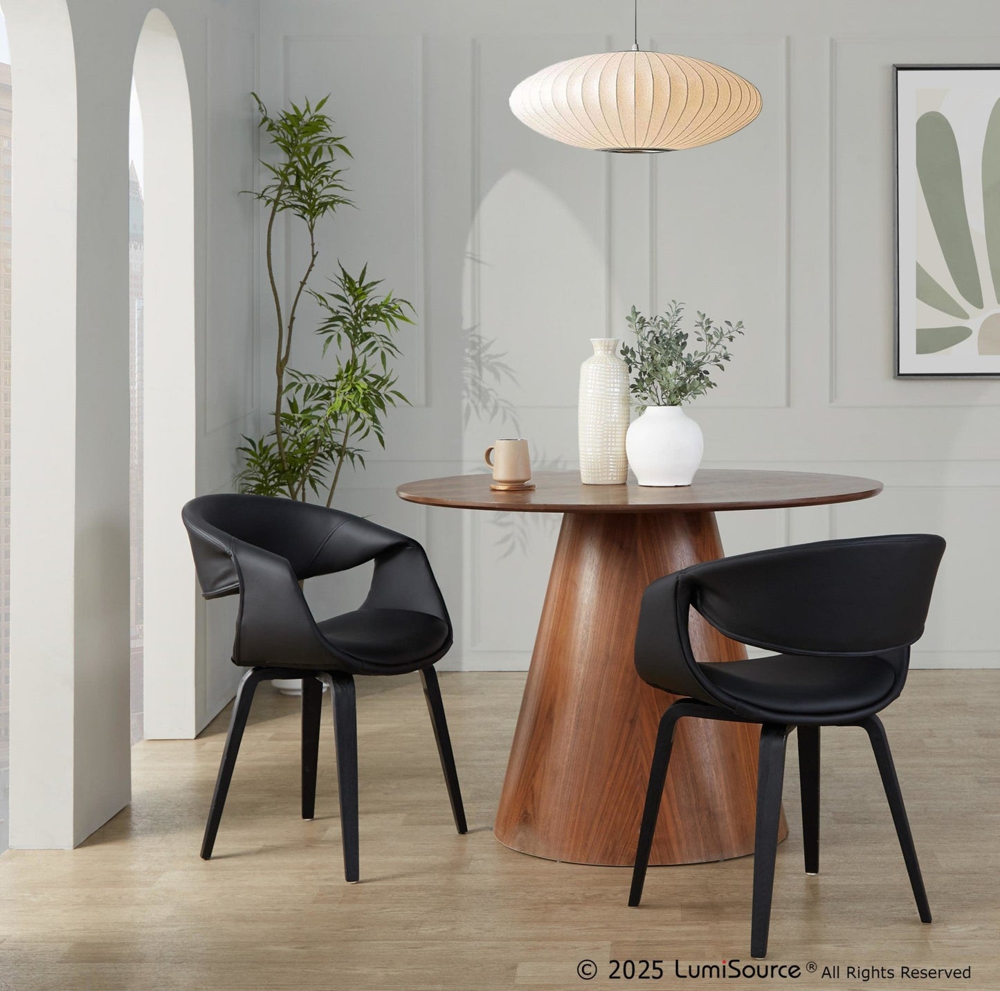 Lumisource Curvo Upholstered Chair - Set of 2