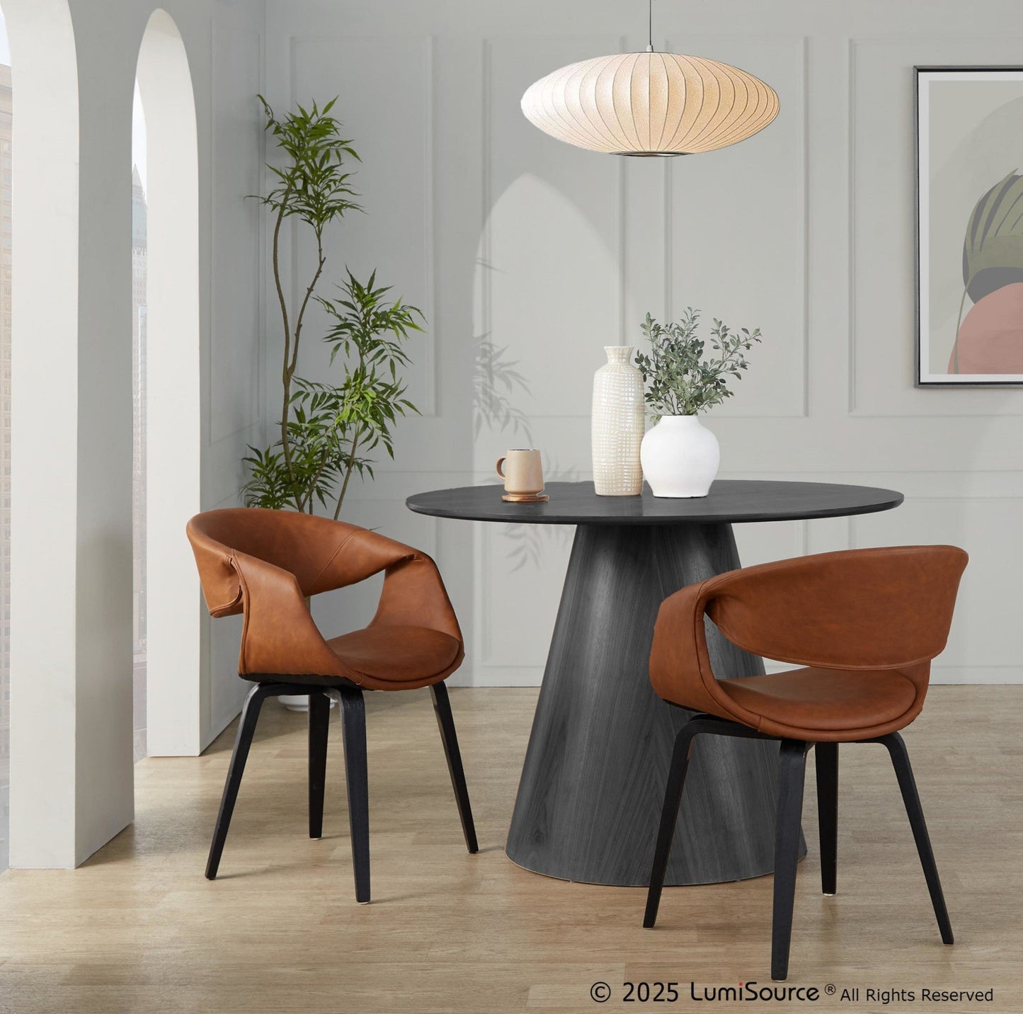 Lumisource Curvo Upholstered Chair - Set of 2