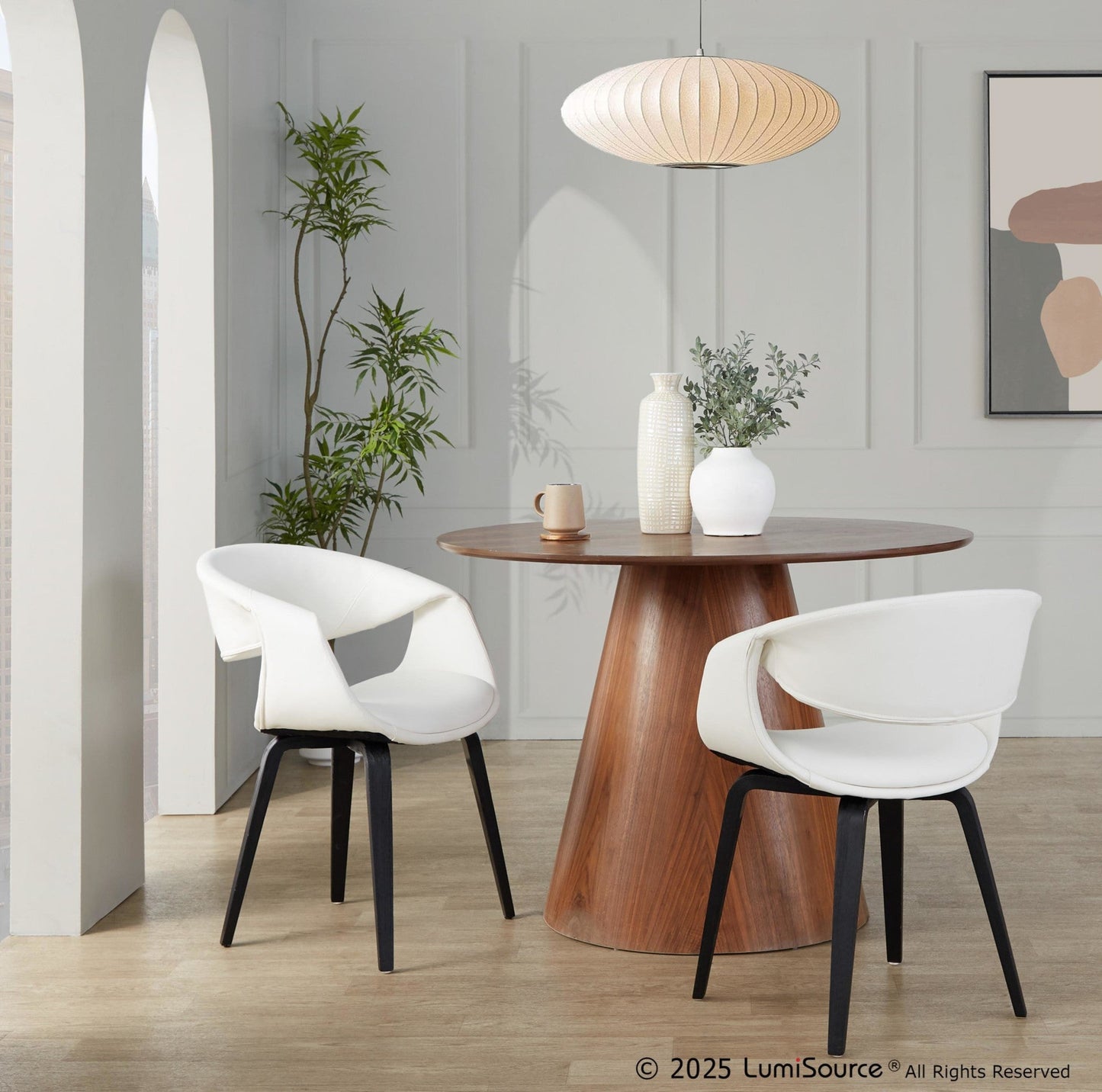 Lumisource Curvo Upholstered Chair - Set of 2