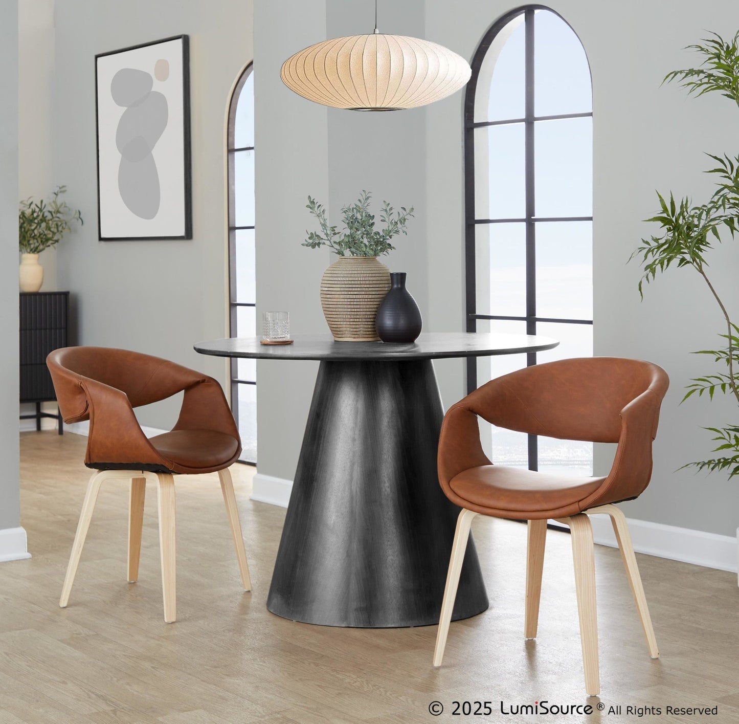 Lumisource Curvo Upholstered Chair - Set of 2