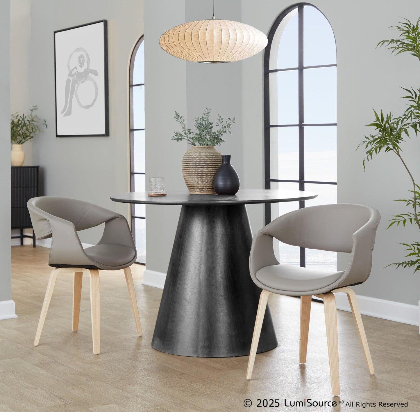 Lumisource Curvo Upholstered Chair - Set of 2