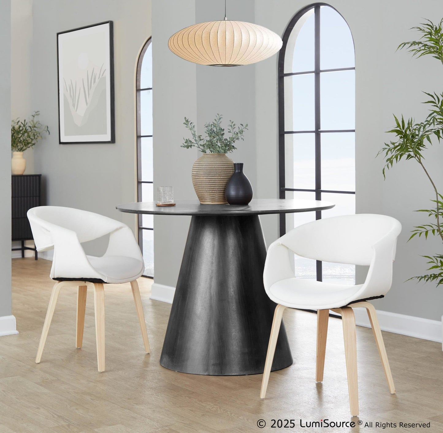 Lumisource Curvo Upholstered Chair - Set of 2
