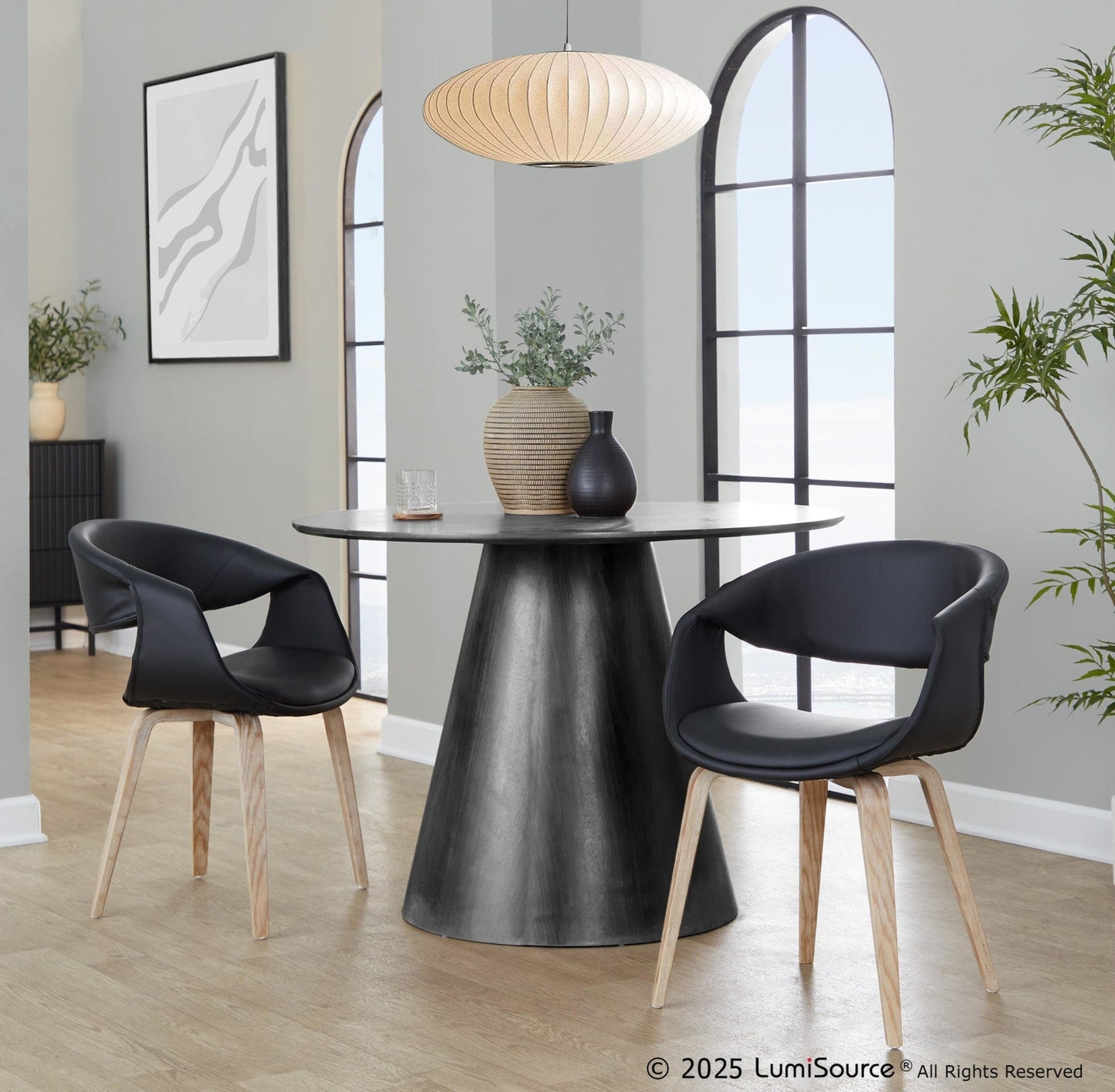 Lumisource Curvo Upholstered Chair - Set of 2