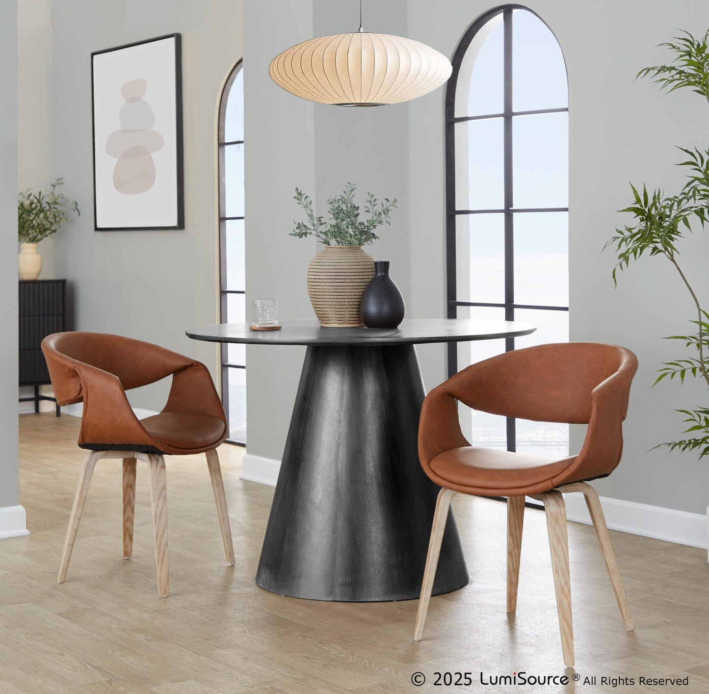 Lumisource Curvo Upholstered Chair - Set of 2