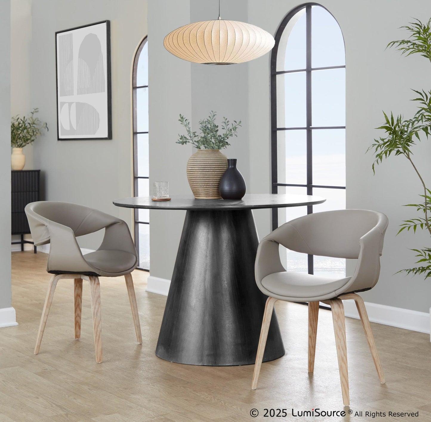 Lumisource Curvo Upholstered Chair - Set of 2