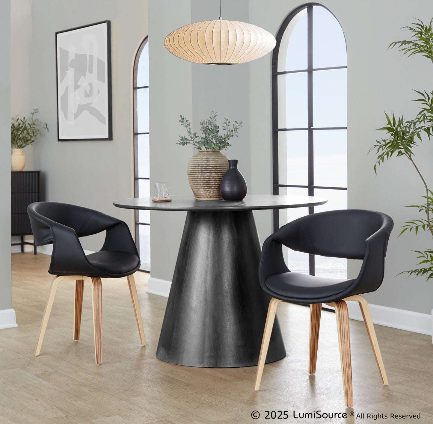 Lumisource Curvo Upholstered Chair - Set of 2