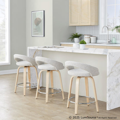 Majestic Office Furniture Upholstered 24" Fixed-Height Counter Stool - Set of 2