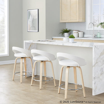 Majestic Office Furniture Upholstered 24" Fixed-Height Counter Stool - Set of 2