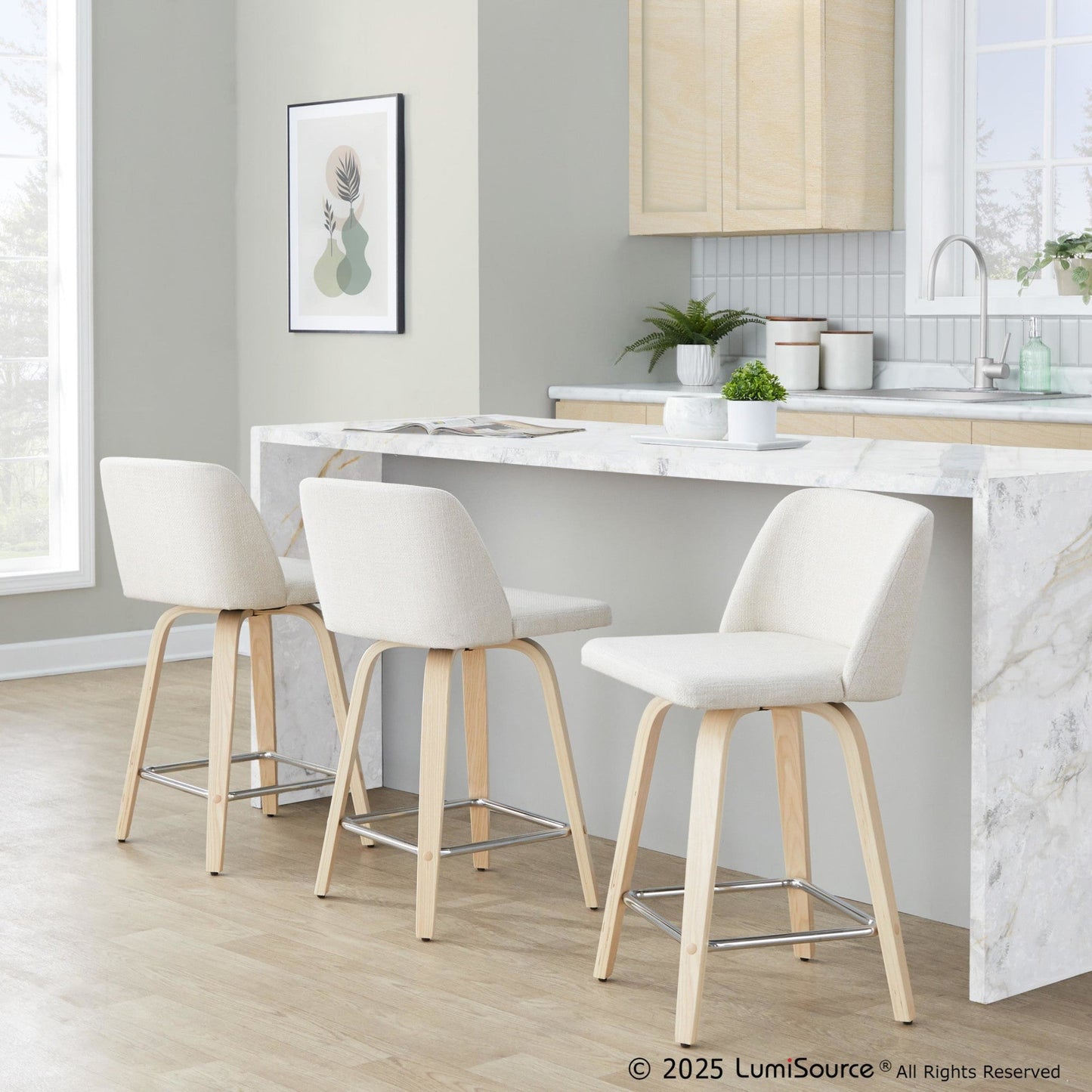 Majestic Office Furniture 24" Fixed-Height Counter Stool - Set of 2