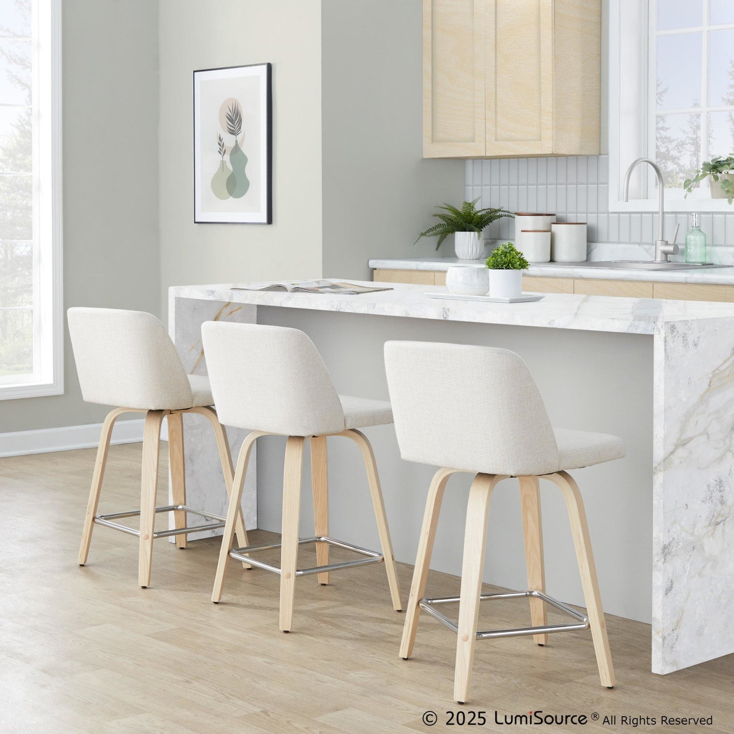 Majestic Office Furniture 24" Fixed-Height Counter Stool - Set of 2