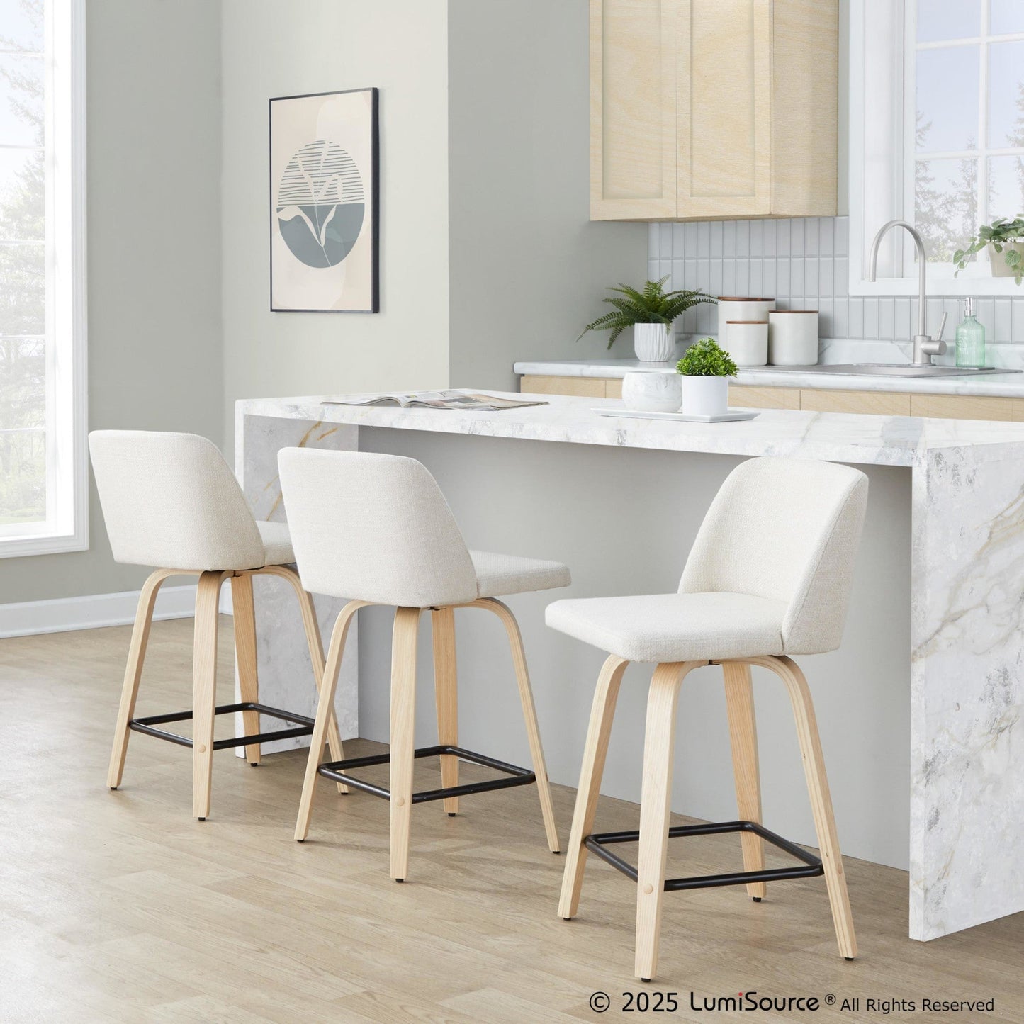Majestic Office Furniture 24" Fixed-Height Counter Stool - Set of 2