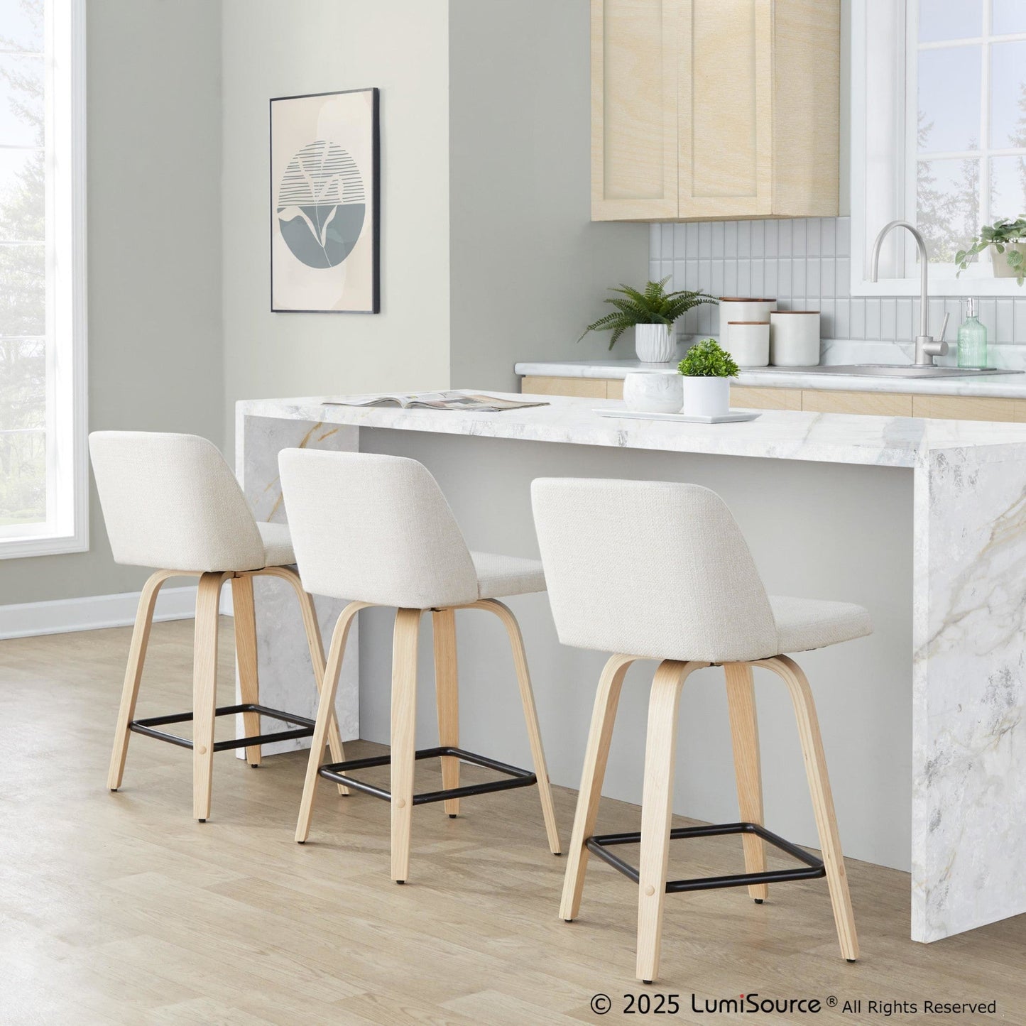 Majestic Office Furniture 24" Fixed-Height Counter Stool - Set of 2