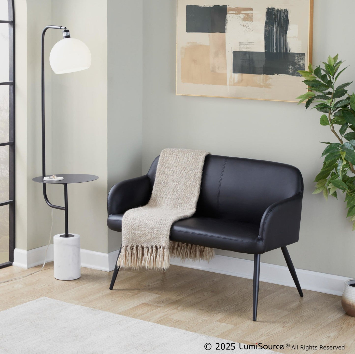 Majestic Office Furniture 66" Metal Floor Lamp with Side Table