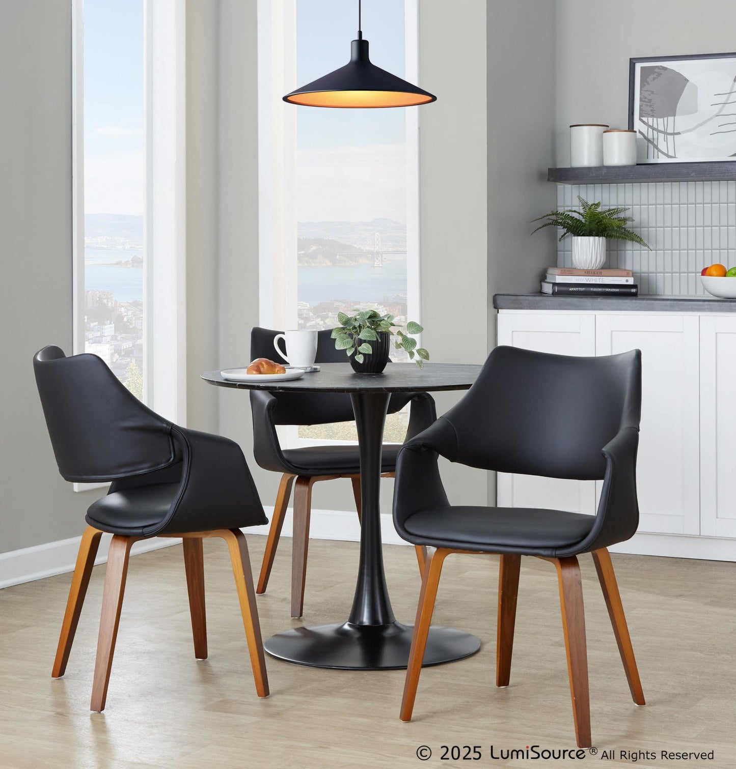 Lumisource Curvo High Back Upholstered Chair - Set of 2