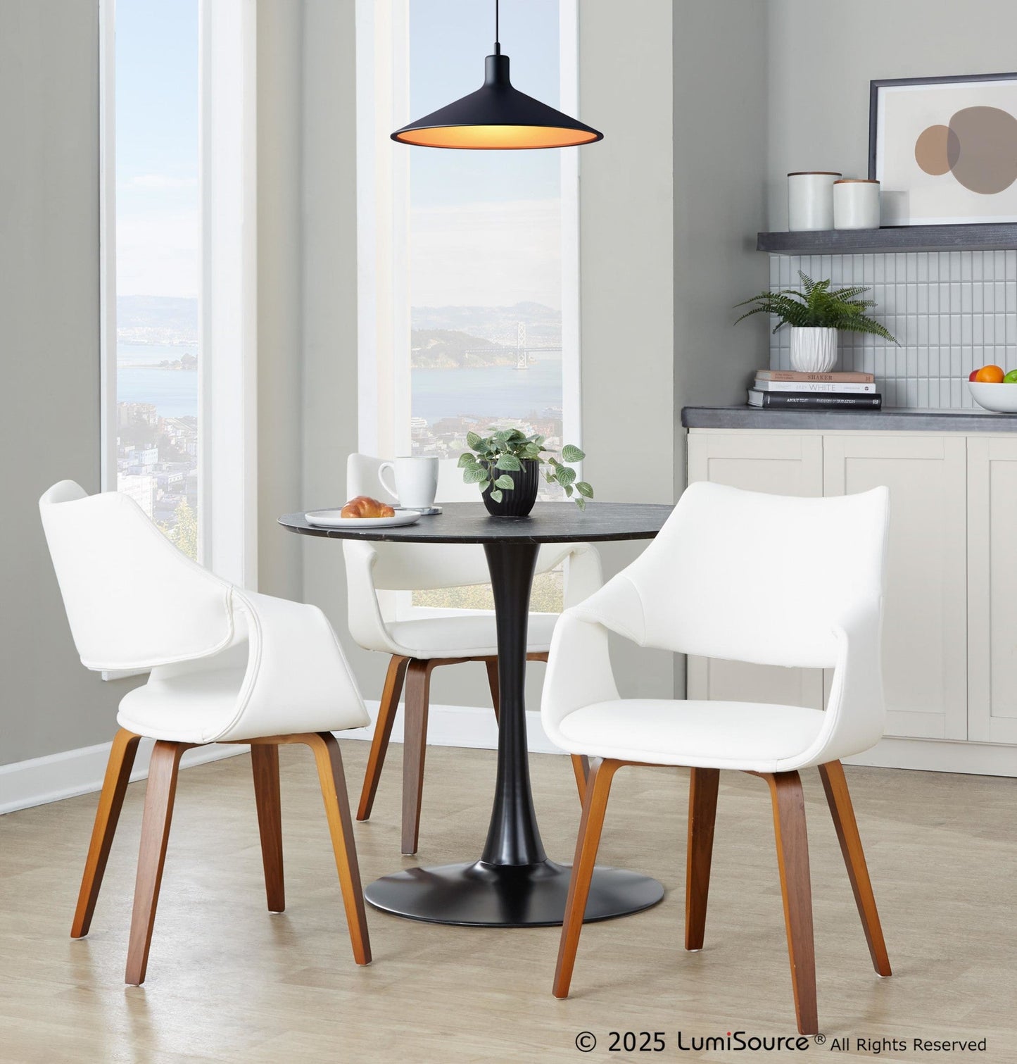 Lumisource Curvo High Back Upholstered Chair - Set of 2