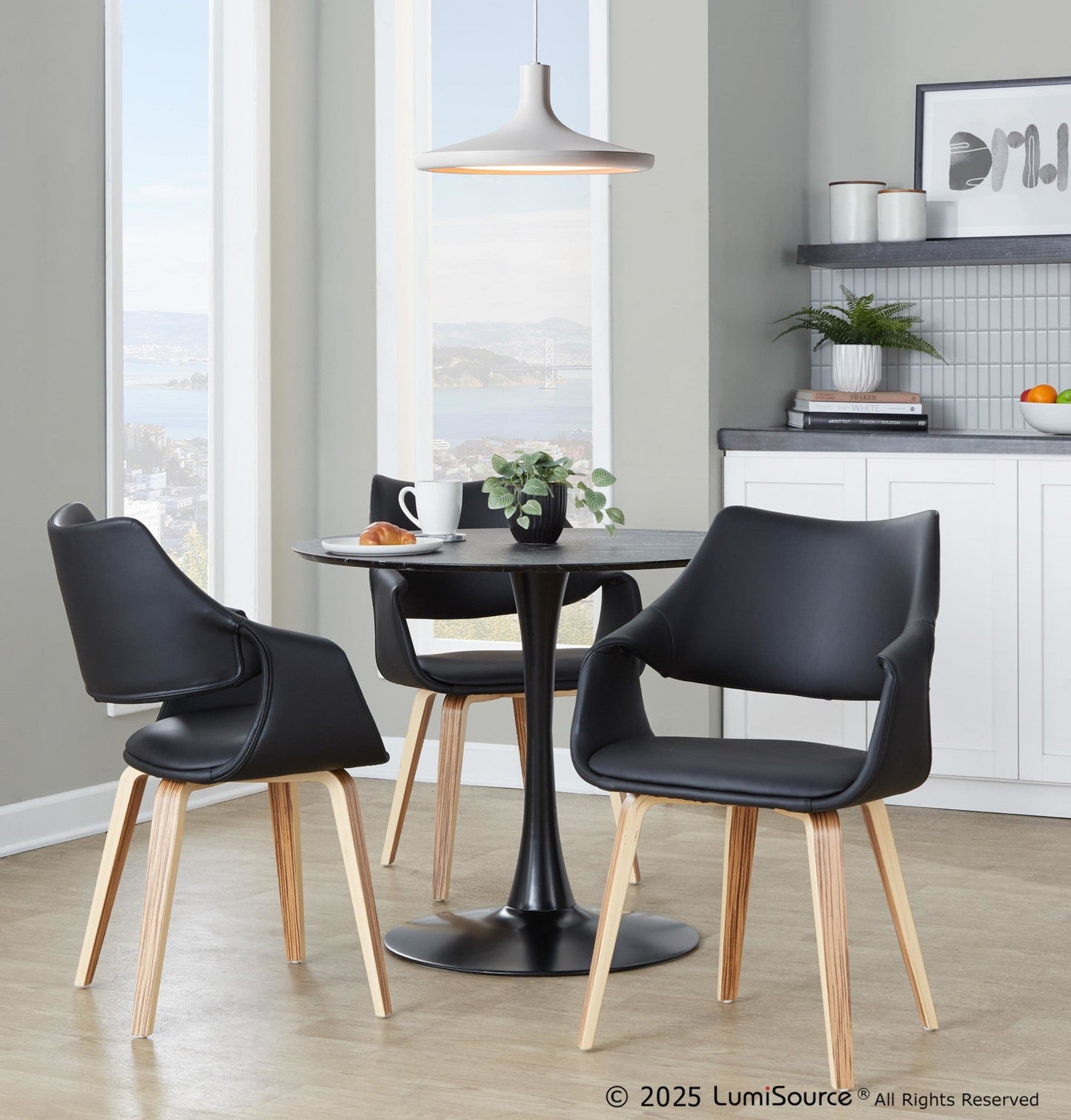 Lumisource Curvo High Back Upholstered Chair - Set of 2