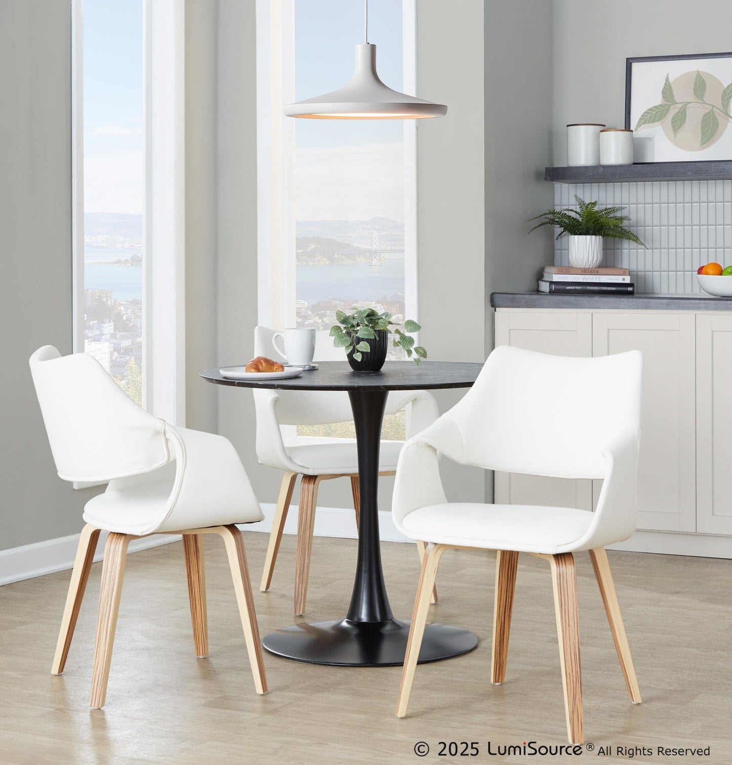 Lumisource Curvo High Back Upholstered Chair - Set of 2