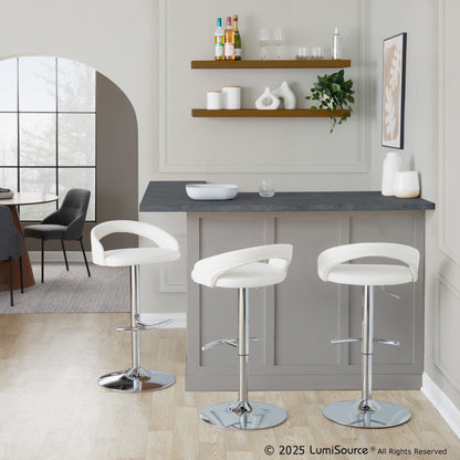 Majestic Office Furniture Upholstered Adjustable Barstool - Set of 2