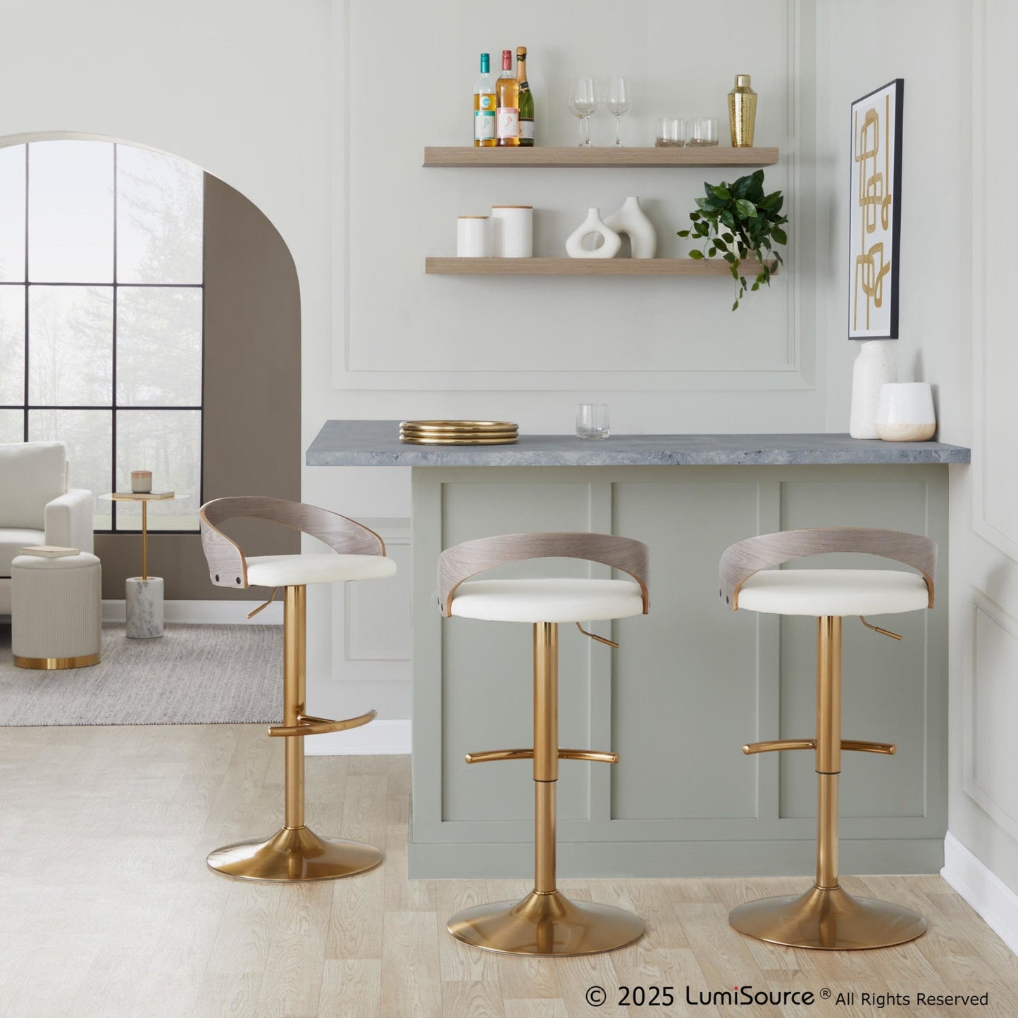 Majestic Office Furniture Adjustable Barstool - Set of 2