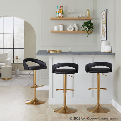 Majestic Office Furniture Upholstered Adjustable Barstool - Set of 2