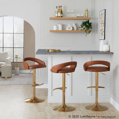 Majestic Office Furniture Upholstered Adjustable Barstool - Set of 2