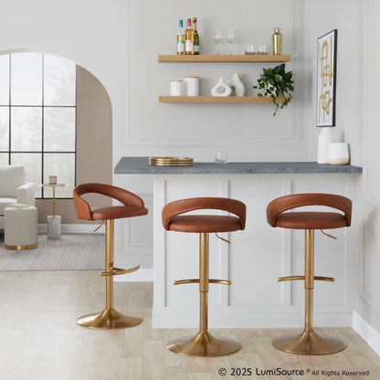 Majestic Office Furniture Upholstered Adjustable Barstool - Set of 2