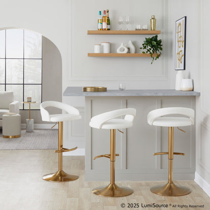 Majestic Office Furniture Upholstered Adjustable Barstool - Set of 2