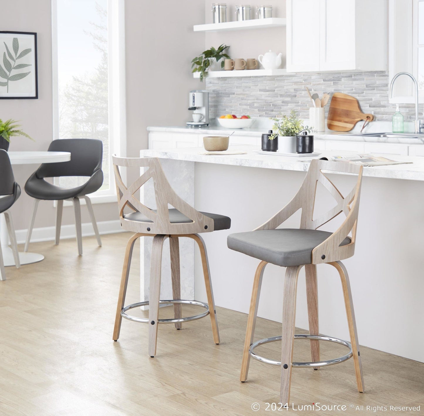 Majestic Office Furniture 24" Fixed-Height Counter Stool - Set of 2
