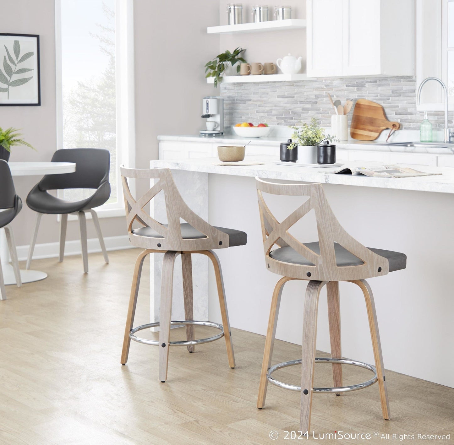 Majestic Office Furniture 24" Fixed-Height Counter Stool - Set of 2