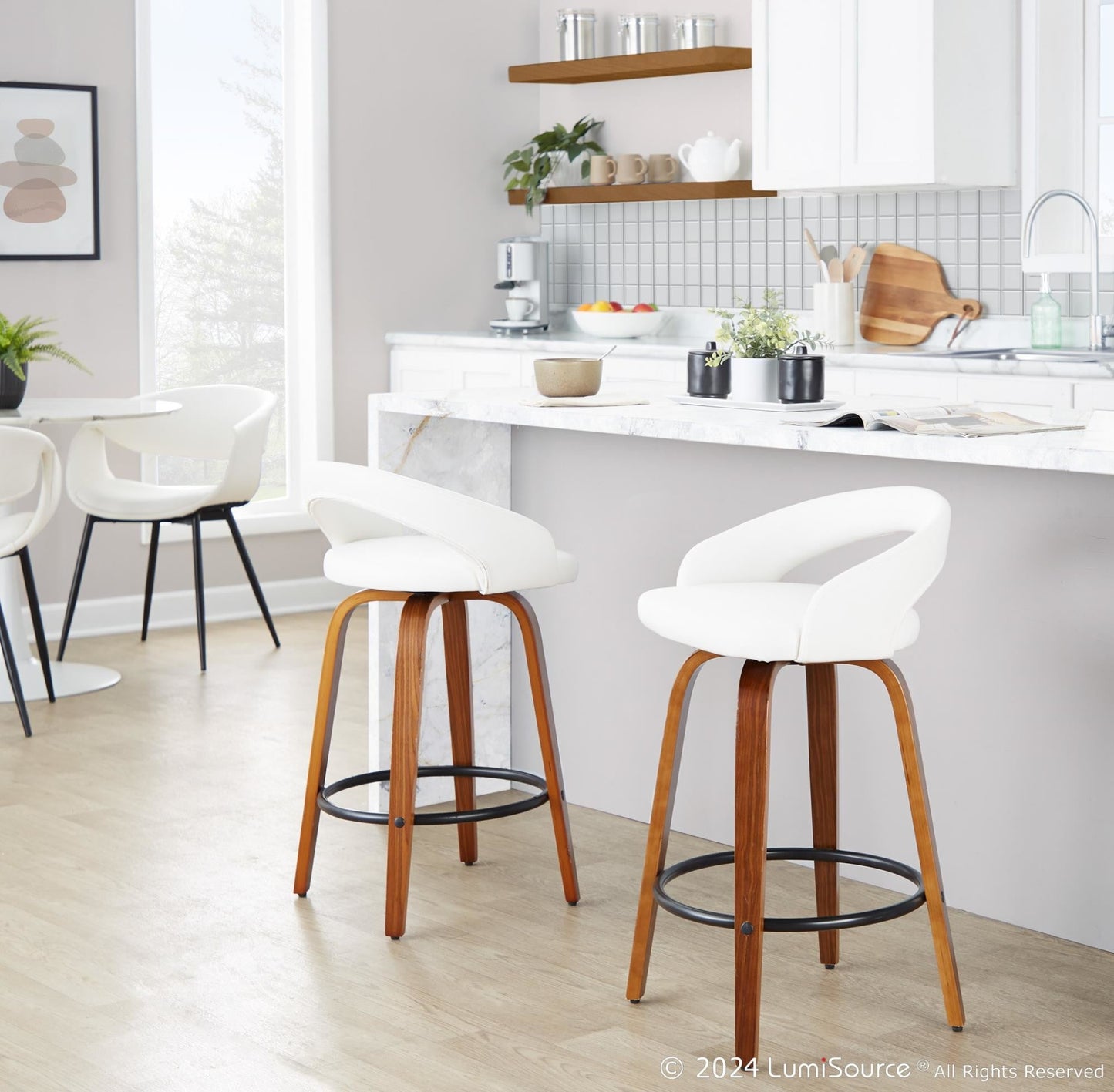 Majestic Office Furniture Upholstered 26" Fixed-Height Counter Stool - Set of 2