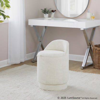 Lumisource Marla 18" Upholstered Vanity Stool