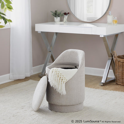 Lumisource Marla 18" Upholstered Vanity Stool