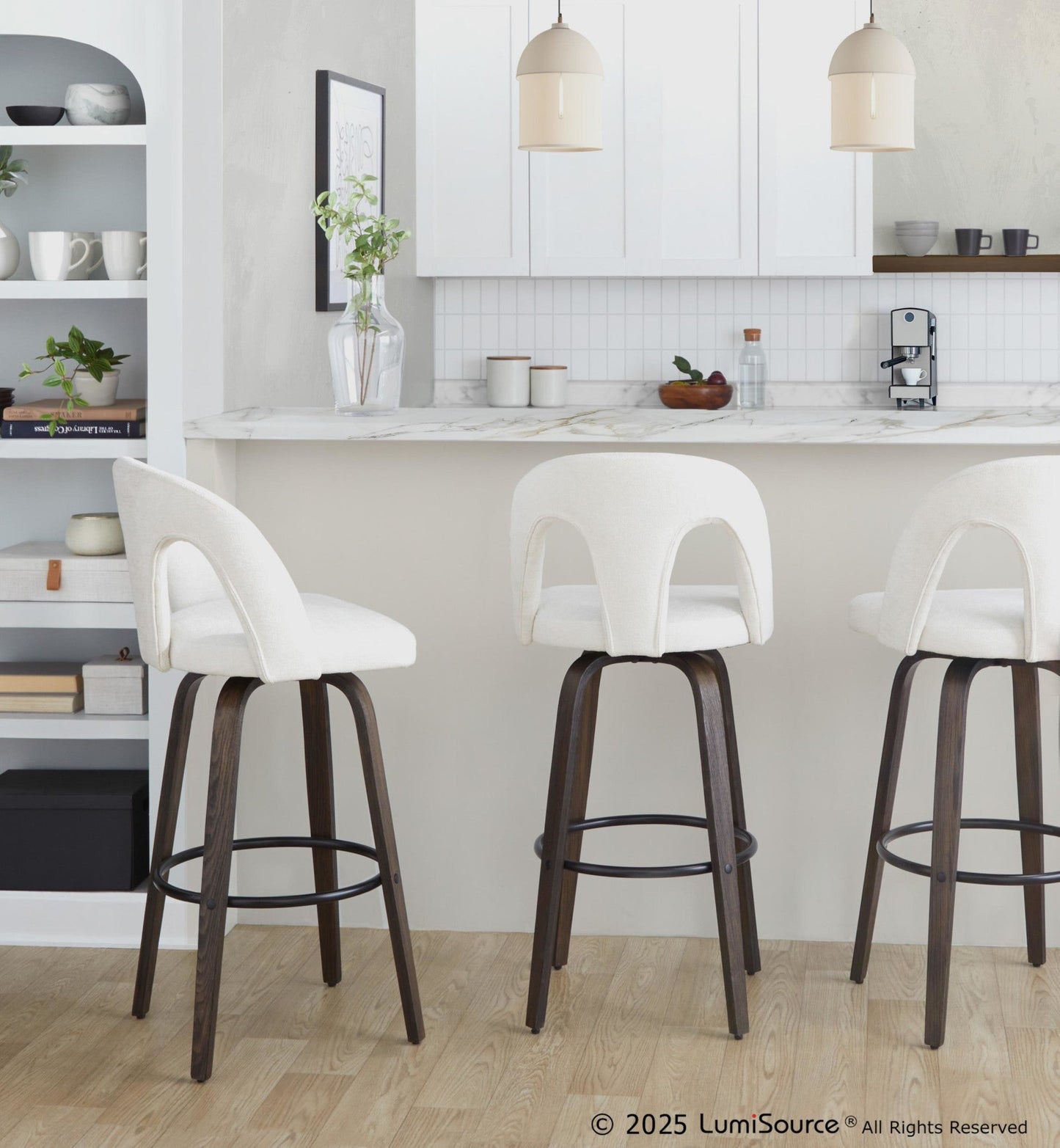 Majestic Office Furniture Upholstered 30" Fixed-Height Barstool - Set of 2