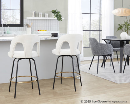 Majestic Office Furniture Upholstered 26" Fixed-Height Counter Stool - Set of 2