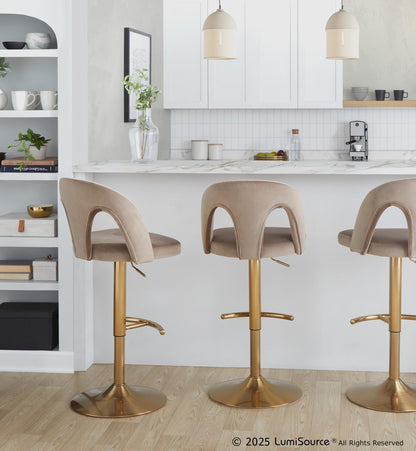 Majestic Office Furniture Upholstered Adjustable Barstool - Set of 2