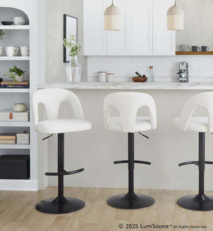 Majestic Office Furniture Upholstered Adjustable Barstool - Set of 2