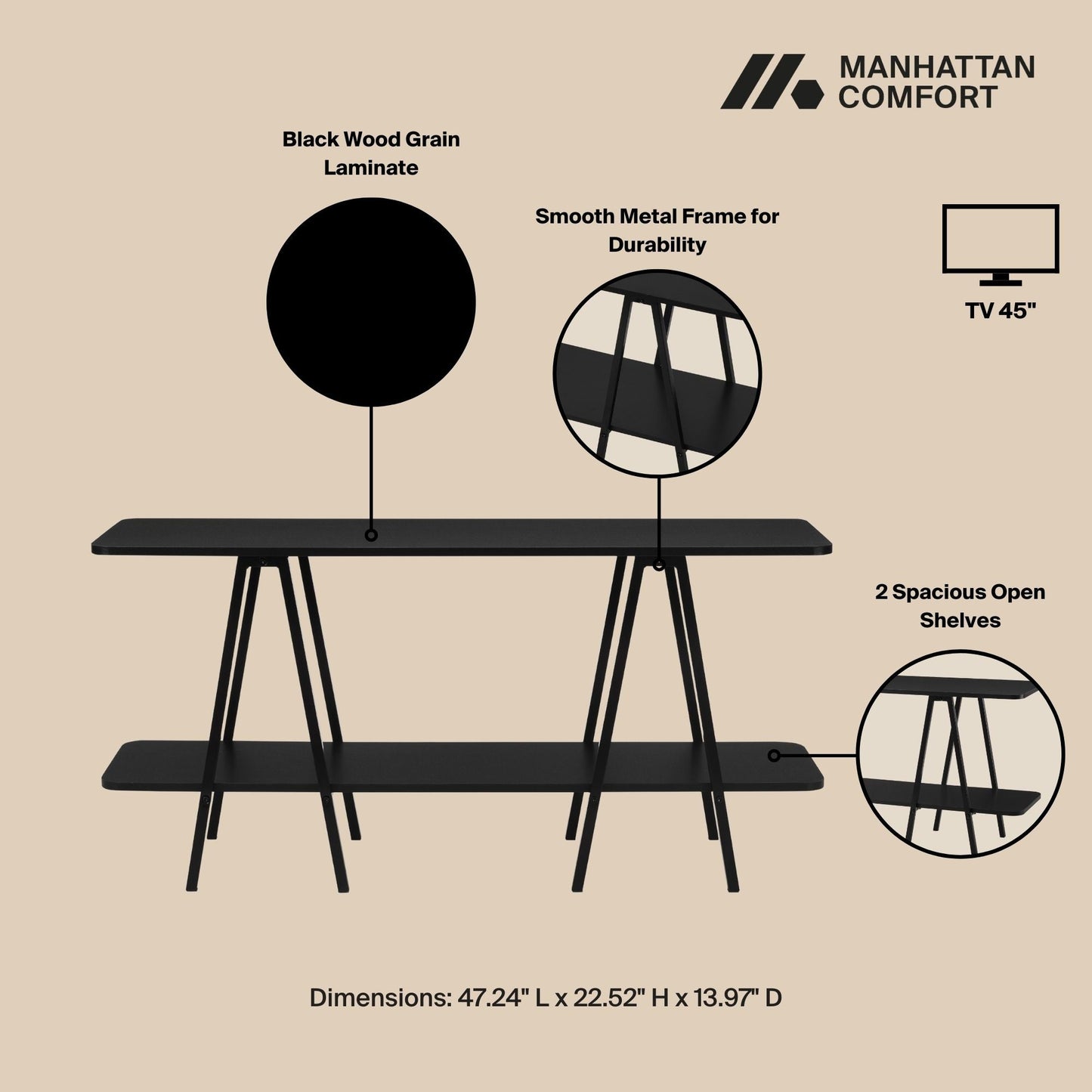 Manhattan Comfort Celine Side Table / Console