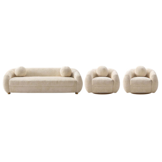 Manhattan Comfort 3-Piece Tribeca Sofa and Accent Chairs