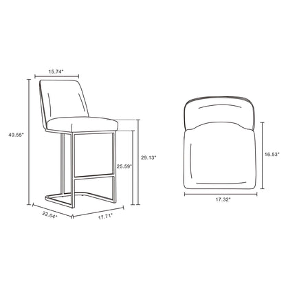 Manhattan Comfort Serena Barstool - Set of 3