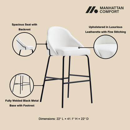 Manhattan Comfort Gracie Barstool - Set of 3