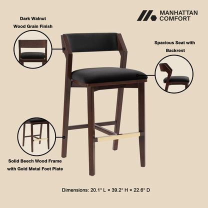 Manhattan Comfort Patricia Barstool - Set of 3