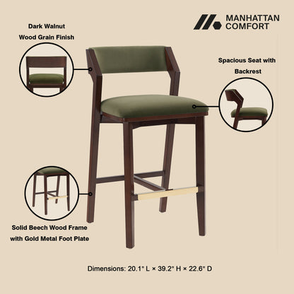 Manhattan Comfort Patricia Barstool - Set of 3