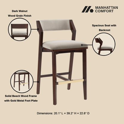 Manhattan Comfort Patricia Barstool - Set of 3