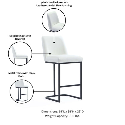 Manhattan Comfort Serena Counter Stool  - Set of 3