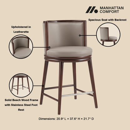 Manhattan Comfort Evalyn Counter Stool  - Set of 3